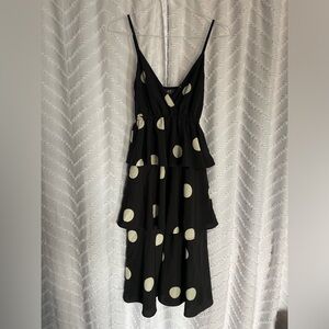 Black Polka Dot Tiered Sun Dress